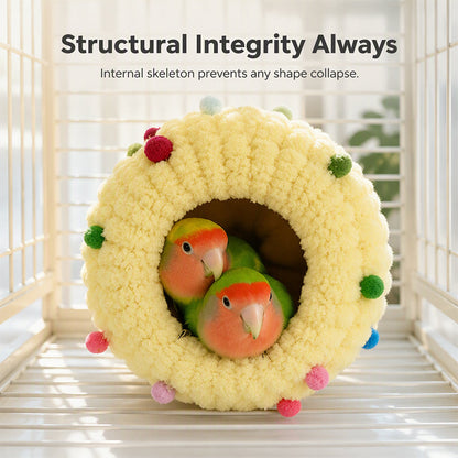 🐤 Warm Hanging Fleece Bird Bed - Soft Plush Nest Hammock for Cage ❄️