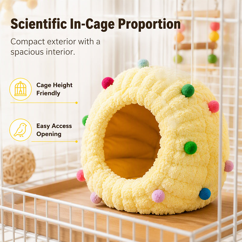 🐤 Warm Hanging Fleece Bird Bed - Soft Plush Nest Hammock for Cage ❄️