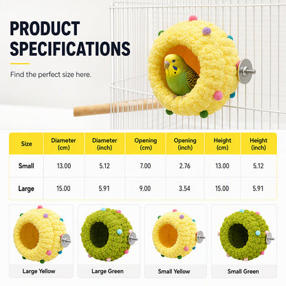 🐤 Warm Hanging Fleece Bird Bed - Soft Plush Nest Hammock for Cage ❄️