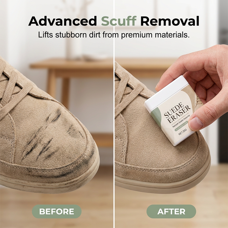 👟 Instant Suede & Nubuck Cleaner Eraser Block - Waterless Shoe Stain & Scuff Remover 🧼