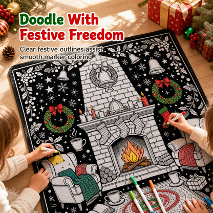 🎄 DIY Christmas Coloring Blanket – Washable Cozy Throw 🎨