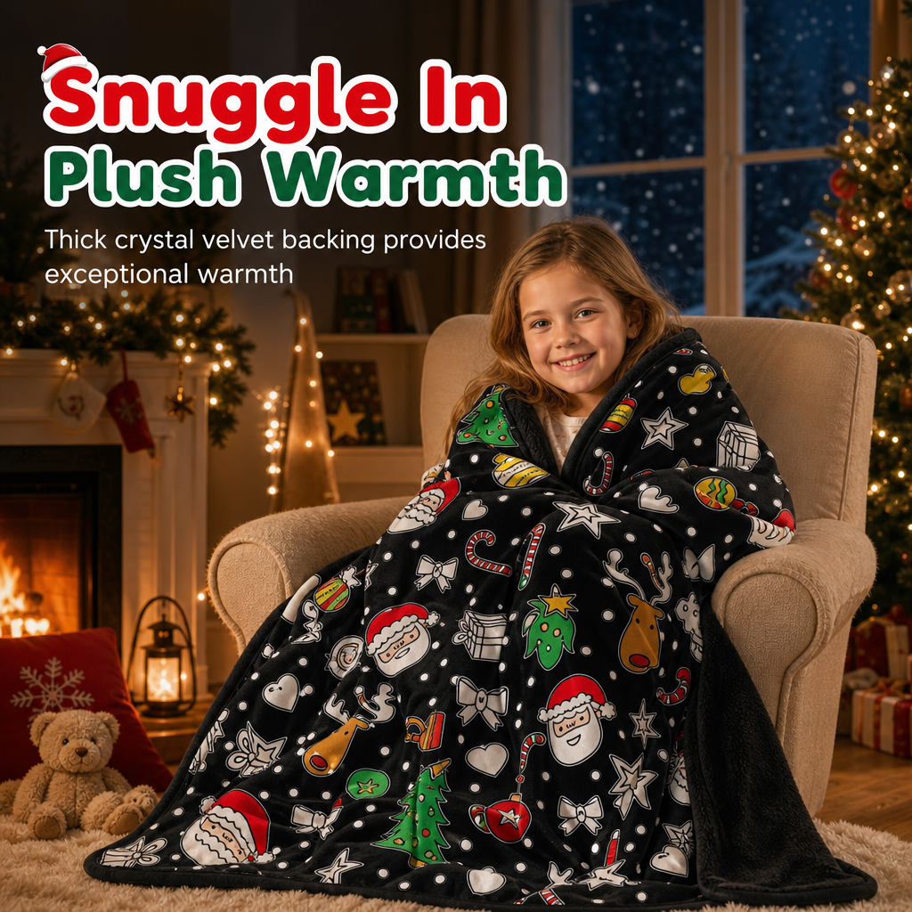 🎄 DIY Christmas Coloring Blanket – Washable Cozy Throw 🎨