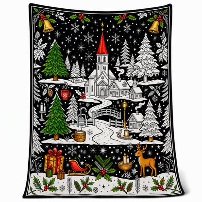 🎄 DIY Christmas Coloring Blanket – Washable Cozy Throw 🎨