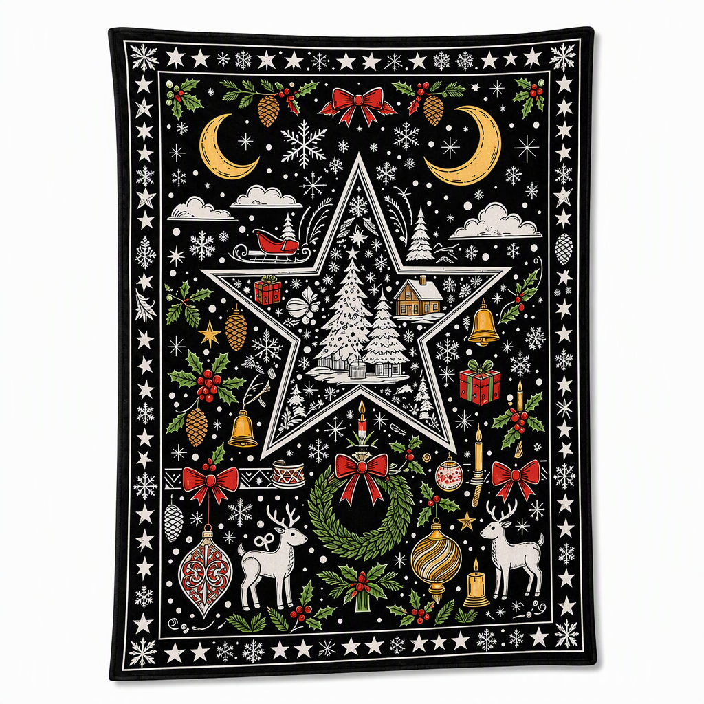 🎄 DIY Christmas Coloring Blanket – Washable Cozy Throw 🎨