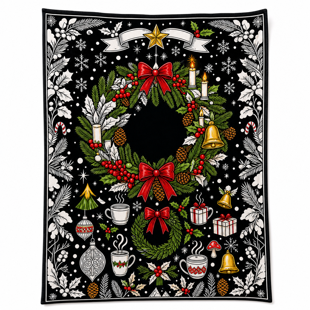 🎄 DIY Christmas Coloring Blanket – Washable Cozy Throw 🎨