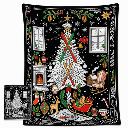 🎄 DIY Christmas Coloring Blanket – Washable Cozy Throw 🎨