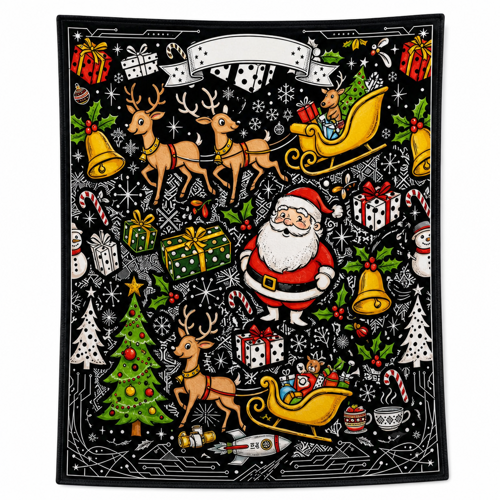 🎄 DIY Christmas Coloring Blanket – Washable Cozy Throw 🎨