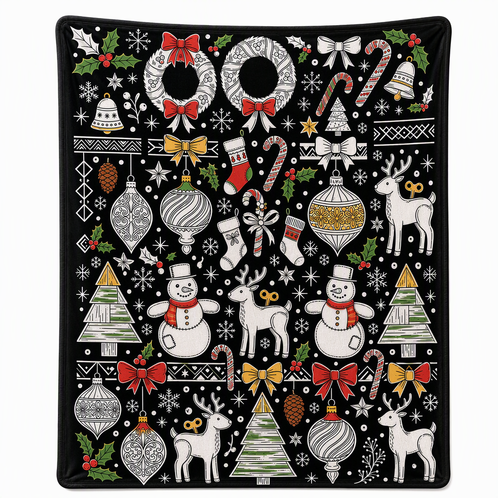🎄 DIY Christmas Coloring Blanket – Washable Cozy Throw 🎨