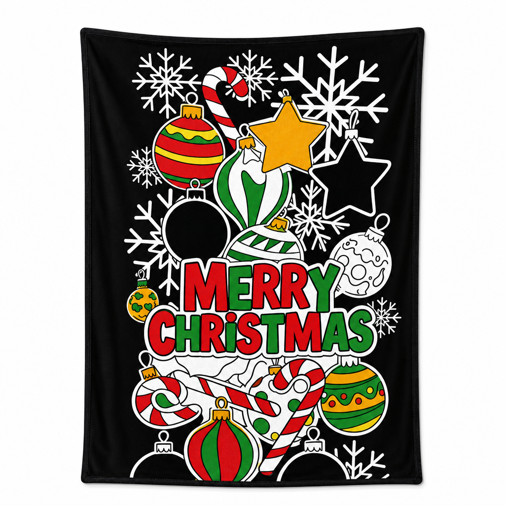 🎄 DIY Christmas Coloring Blanket – Washable Cozy Throw 🎨