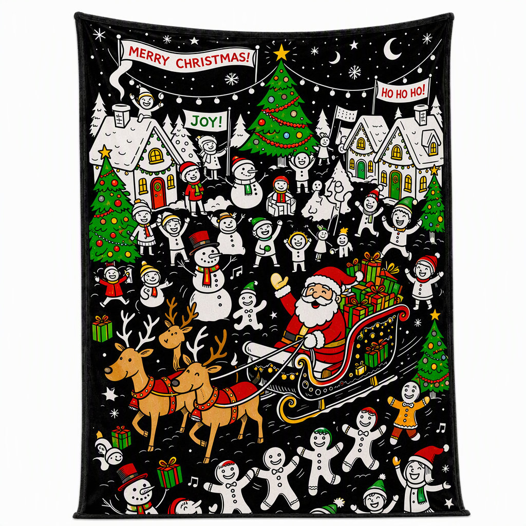 🎄 DIY Christmas Coloring Blanket – Washable Cozy Throw 🎨