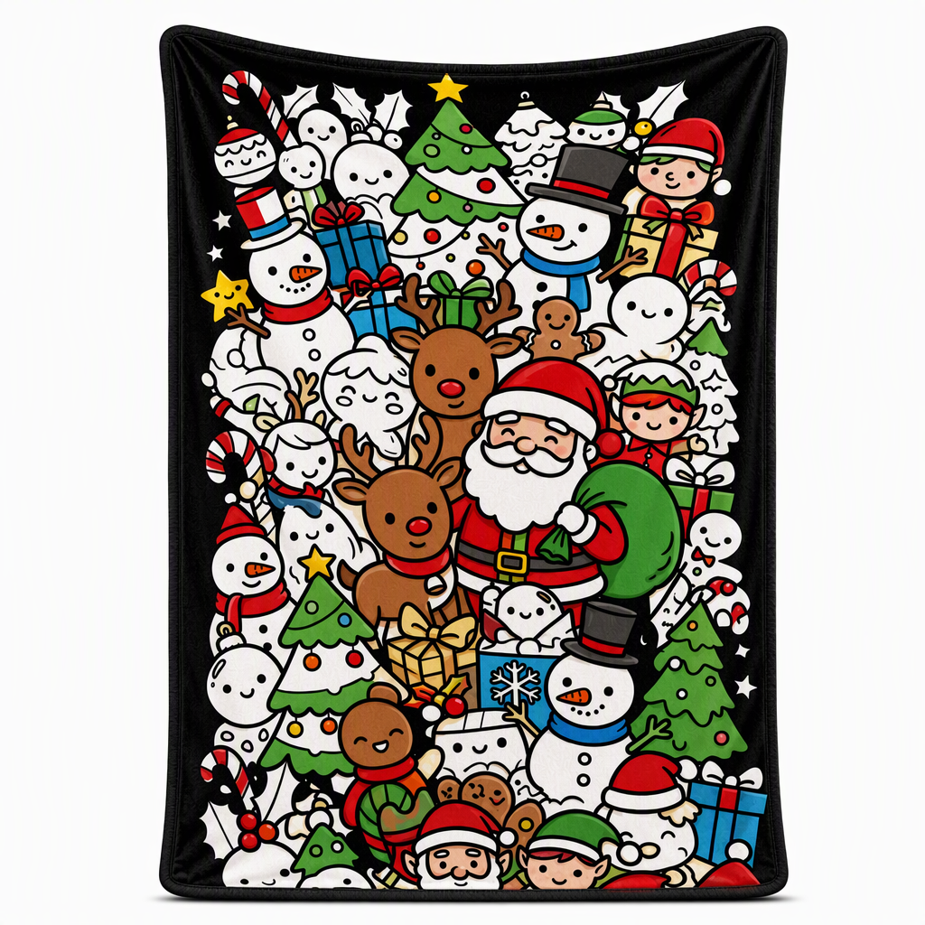 🎄 DIY Christmas Coloring Blanket – Washable Cozy Throw 🎨