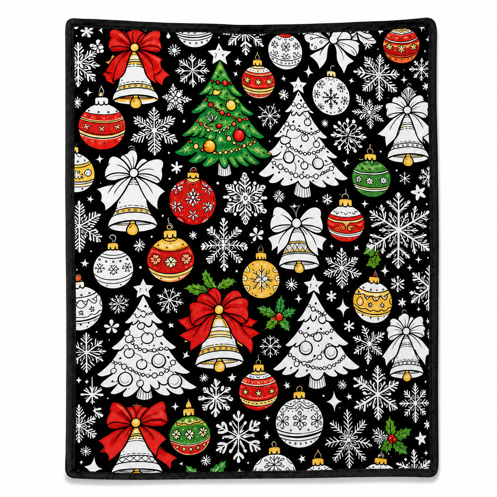🎄 DIY Christmas Coloring Blanket – Washable Cozy Throw 🎨