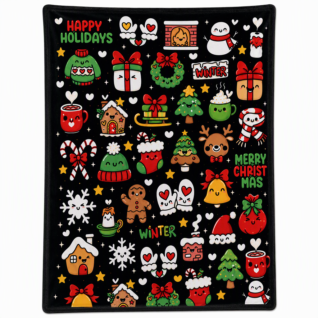 🎄 DIY Christmas Coloring Blanket – Washable Cozy Throw 🎨
