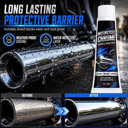 ✨ Motorcycle Chrome Polishing Paste - Metal Rust Restorer & Mirror Polish Cream 🏍️