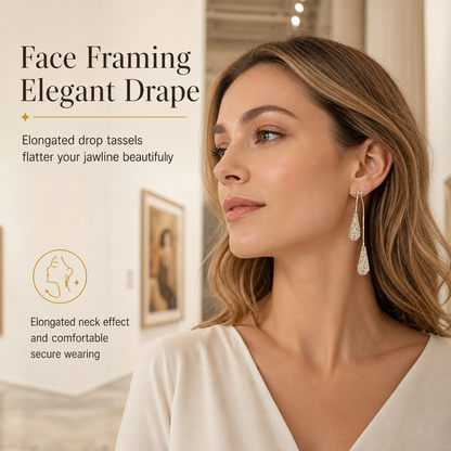 ✨ Two-Way Waterdrop Tassel Earrings - Convertible Zircon Drop Earrings 💎