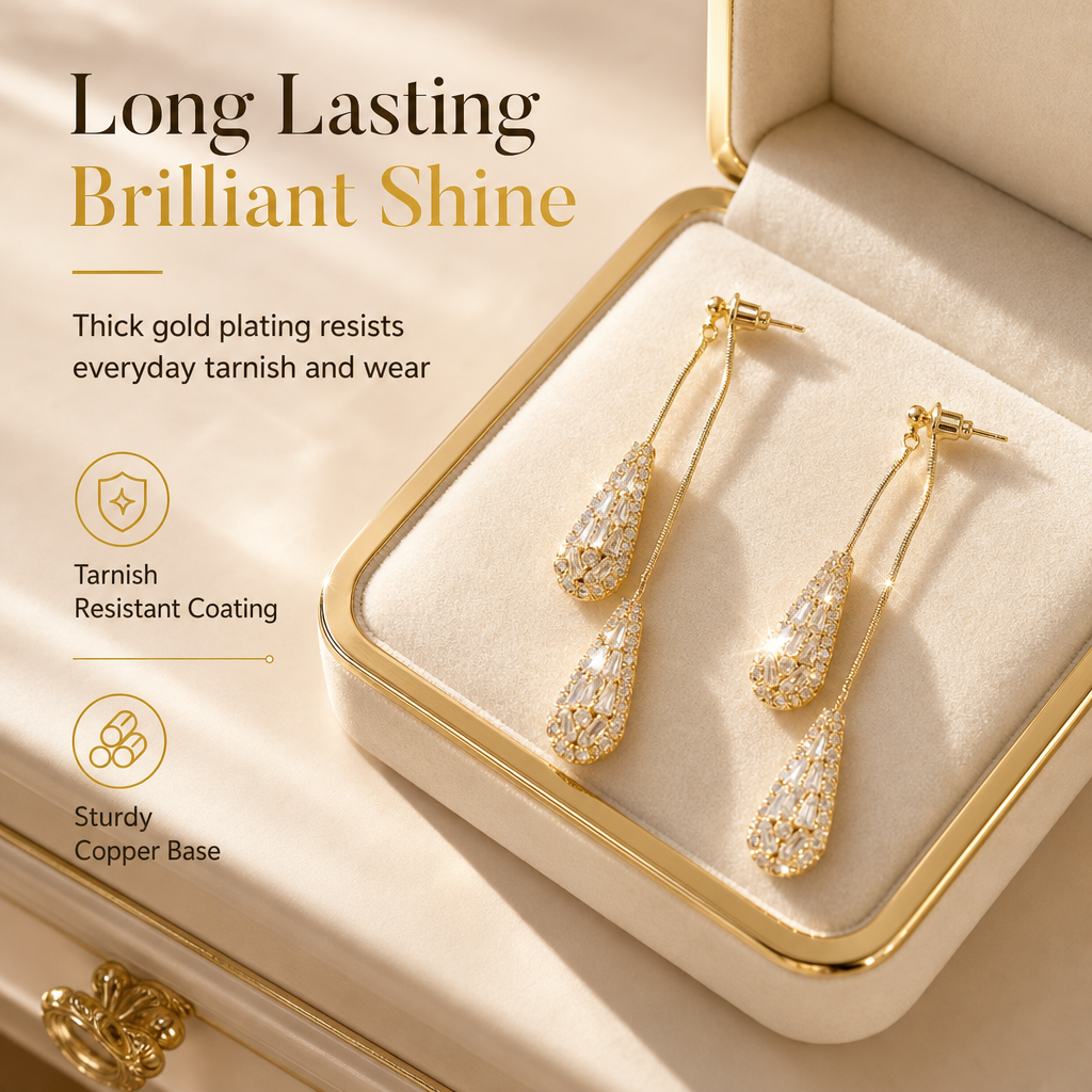✨ Two-Way Waterdrop Tassel Earrings - Convertible Zircon Drop Earrings 💎