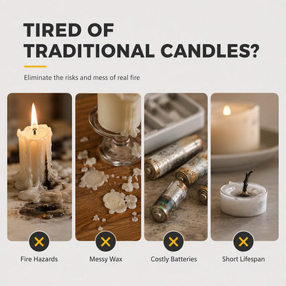 🕯️ Rechargeable Flameless LED Tealight Candles Set - Remote Control & Charging Station 🏠💚