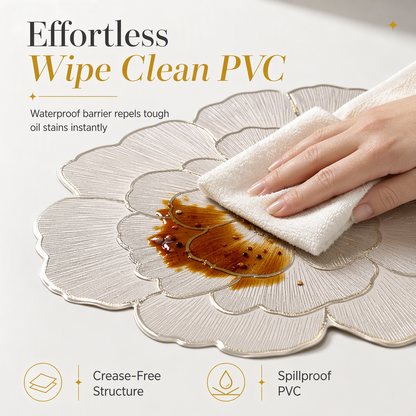 ✨ Creative Peony Floral Hollow PVC Placemat & Heat Insulation Table Mat 🍽️