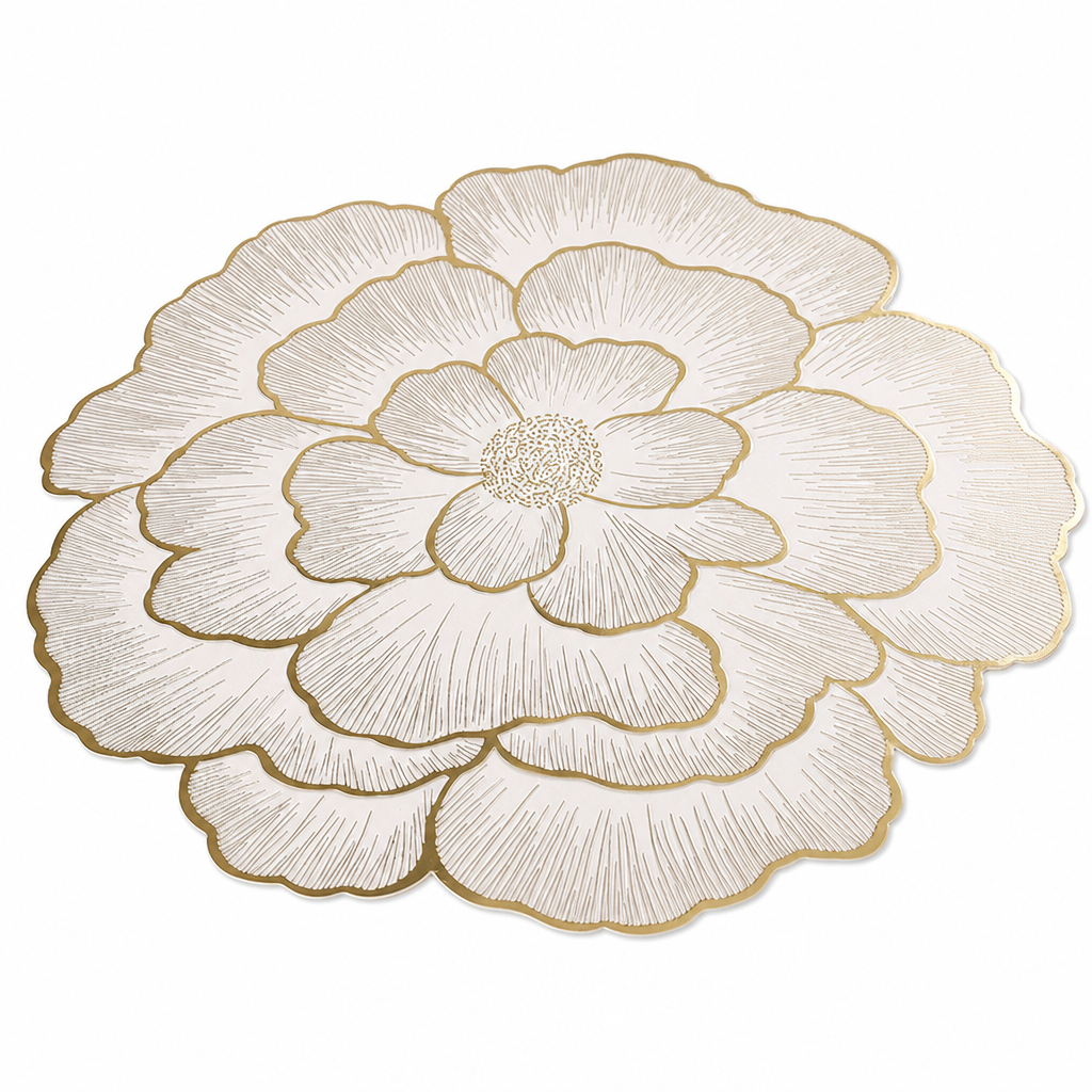 ✨ Creative Peony Floral Hollow PVC Placemat & Heat Insulation Table Mat 🍽️
