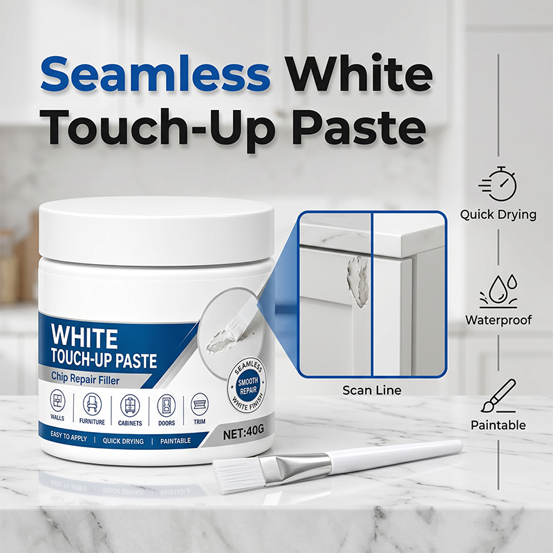 🖌️✨ Limited-Time Buy 1 Get 1 Free 🏠✨ White Furniture Touch-Up Paste with Built-in Brush