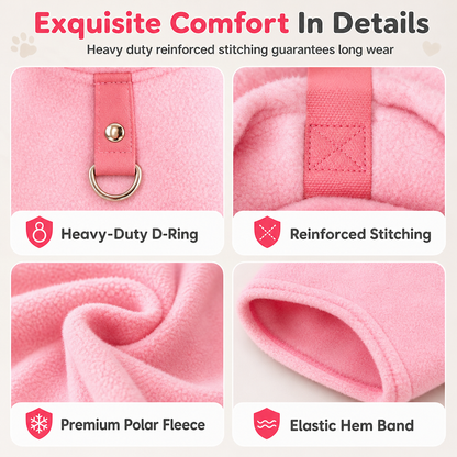 🐾 Cozy Plush Pet Warm Vest with D-Ring - Love Dad & Mom Printed Sweater 🐶