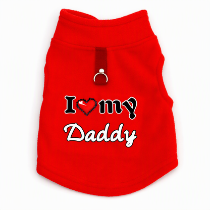 🐾 Cozy Plush Pet Warm Vest with D-Ring - Love Dad & Mom Printed Sweater 🐶