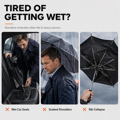 ☔ 130cm Extra Large Windproof Folding Umbrella - 12-Rib Reinforced Frame 🌧️