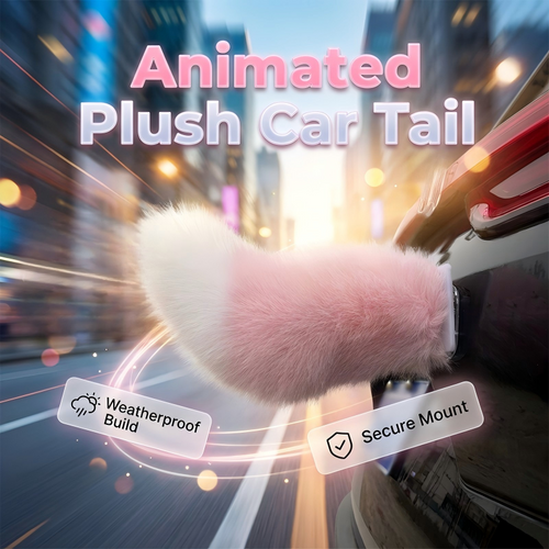 🐾 Rechargeable Animated Car Tail – Voice, Remote & Pat-Activated Wagging Plush Decor