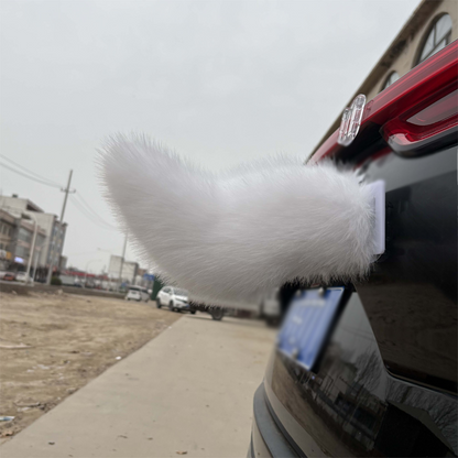 🐾 Rechargeable Animated Car Tail – Voice, Remote & Pat-Activated Wagging Plush Decor