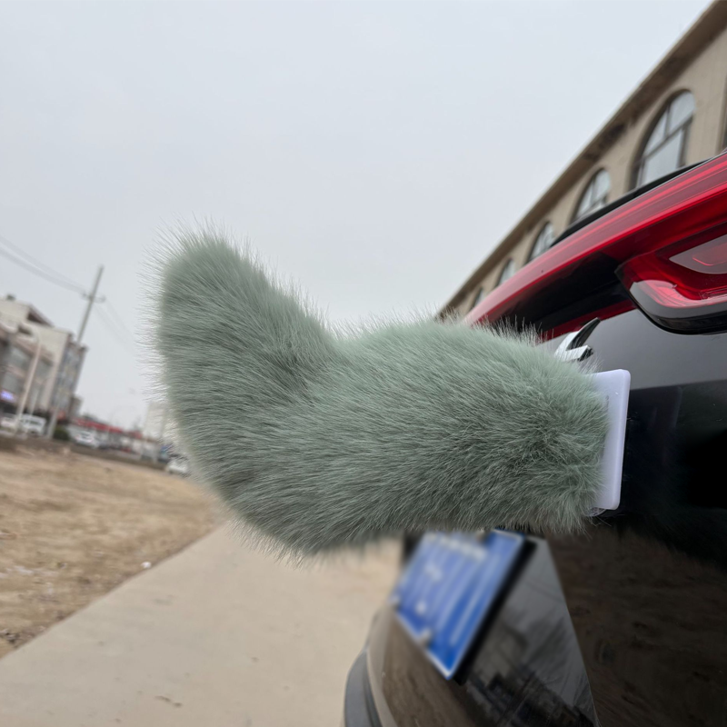 🐾 Rechargeable Animated Car Tail – Voice, Remote & Pat-Activated Wagging Plush Decor