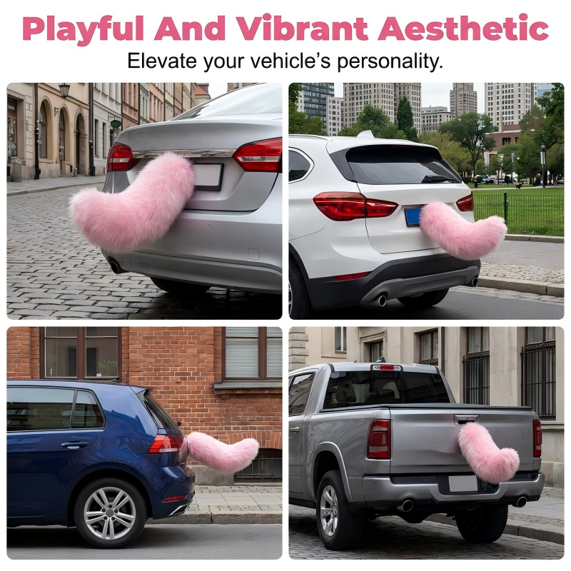 🐾 Rechargeable Animated Car Tail – Voice, Remote & Pat-Activated Wagging Plush Decor