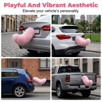 🐾 Rechargeable Animated Car Tail – Voice, Remote & Pat-Activated Wagging Plush Decor
