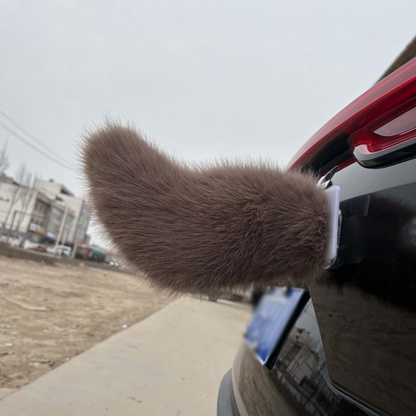 🐾 Rechargeable Animated Car Tail – Voice, Remote & Pat-Activated Wagging Plush Decor