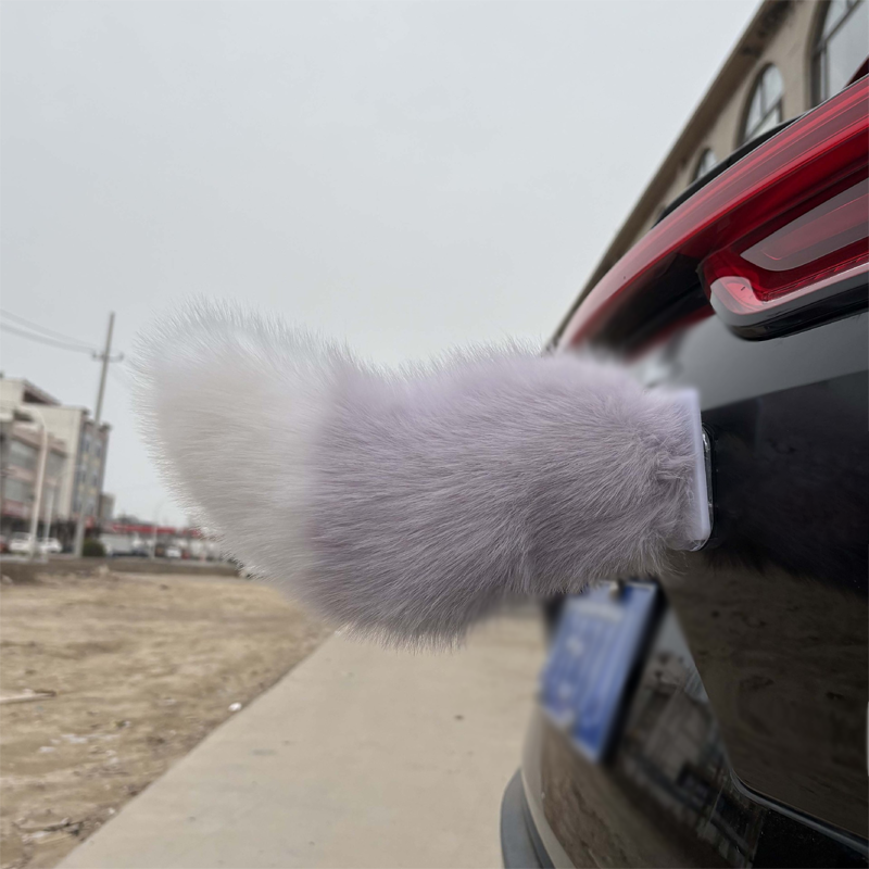 🐾 Rechargeable Animated Car Tail – Voice, Remote & Pat-Activated Wagging Plush Decor