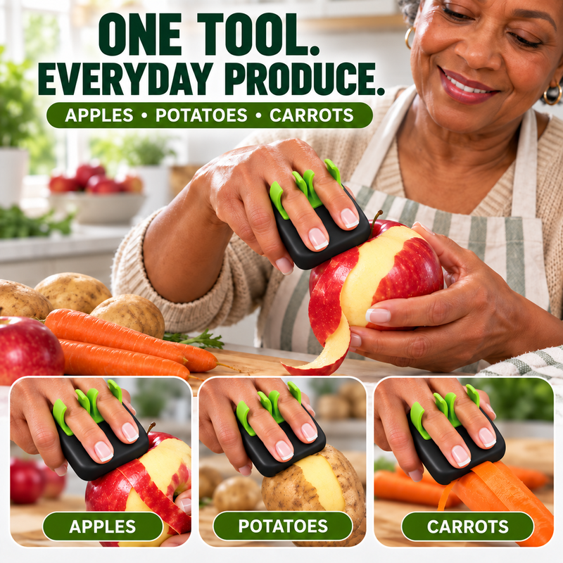 🥕 2PCS Ergonomic Two-Finger Palm Peeler – Fast, Controlled Fruit & Vegetable Peeling