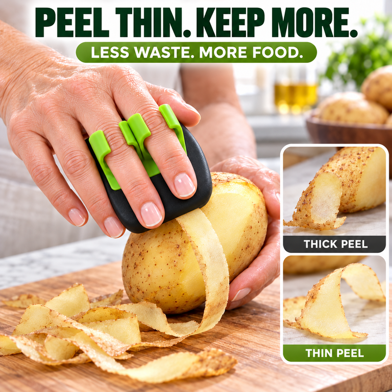 🥕 2PCS Ergonomic Two-Finger Palm Peeler – Fast, Controlled Fruit & Vegetable Peeling