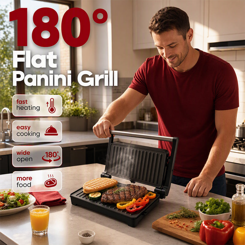 🥪 180° Flat Panini Press Grill & Electric Sandwich Maker 🥩