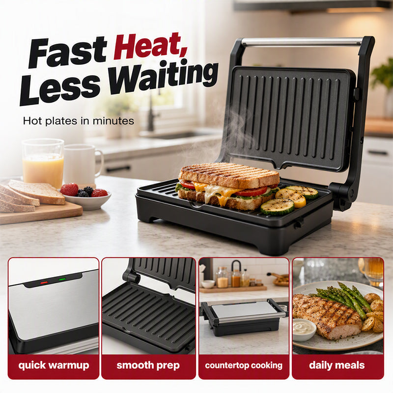 🥪 180° Flat Panini Press Grill & Electric Sandwich Maker 🥩