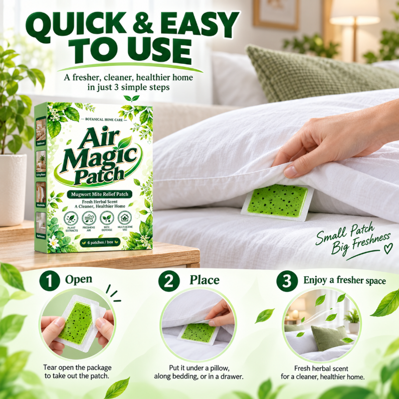 🌿 Long-Lasting Mugwort Mite Relief Patch - 60-Day Natural Defense 🛏️