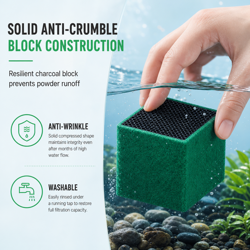 🐠 Activated Carbon Aquarium Filter Cube Block - Water Clarifier & Purifier 🧪