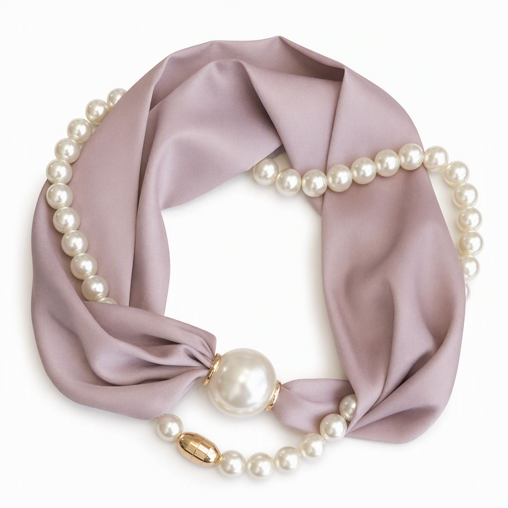 ✨ 3-in-1 Magnetic Scarf Necklace - Detachable Pearl Accent Choker 🎗️