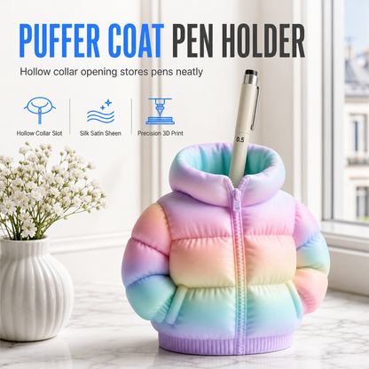 🧥 Puffer Coat Pen Holder ✏️ Cute 3D Printed Desk Organizer