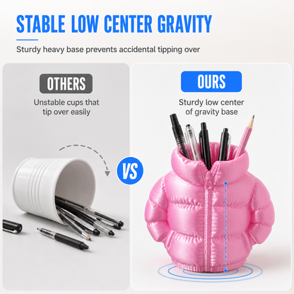 🧥 Puffer Coat Pen Holder ✏️ Cute 3D Printed Desk Organizer