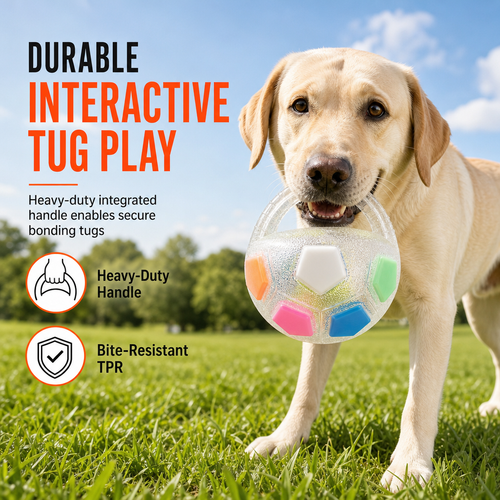 ⚽ Durable Interactive Dog Soccer Ball Toy with Grab Tabs & TPR Shell 🐕