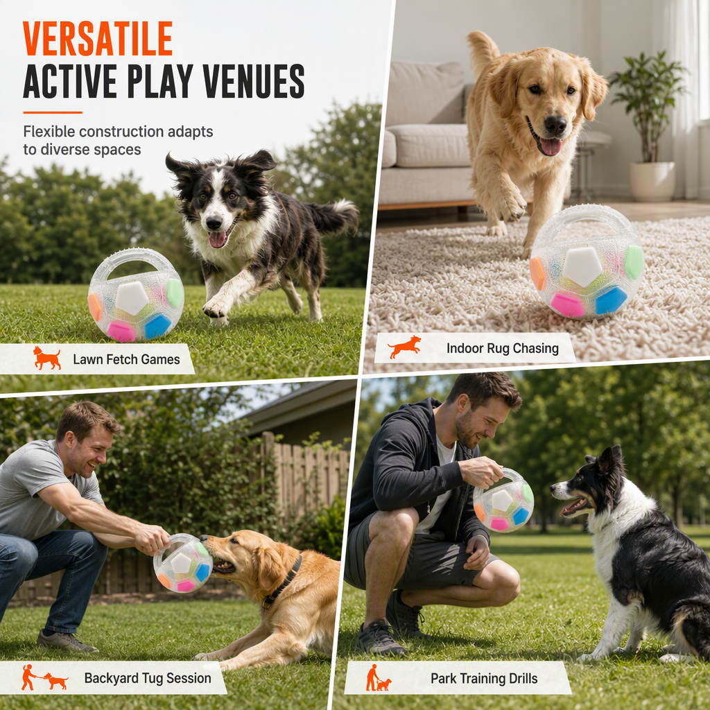 ⚽ Durable Interactive Dog Soccer Ball Toy with Grab Tabs & TPR Shell 🐕