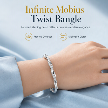 ✨ Infinite Mobius Twist Bangle - Adjustable Gold & Silver Bracelet