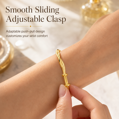 ✨ Infinite Mobius Twist Bangle - Adjustable Gold & Silver Bracelet