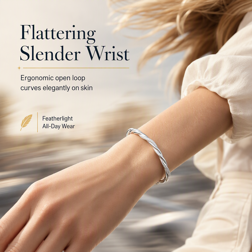 ✨ Infinite Mobius Twist Bangle - Adjustable Gold & Silver Bracelet
