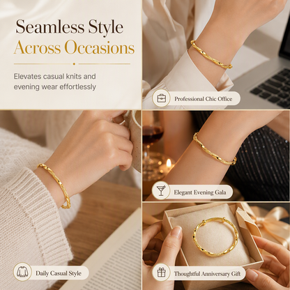 ✨ Infinite Mobius Twist Bangle - Adjustable Gold & Silver Bracelet