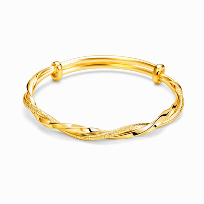 ✨ Infinite Mobius Twist Bangle - Adjustable Gold & Silver Bracelet